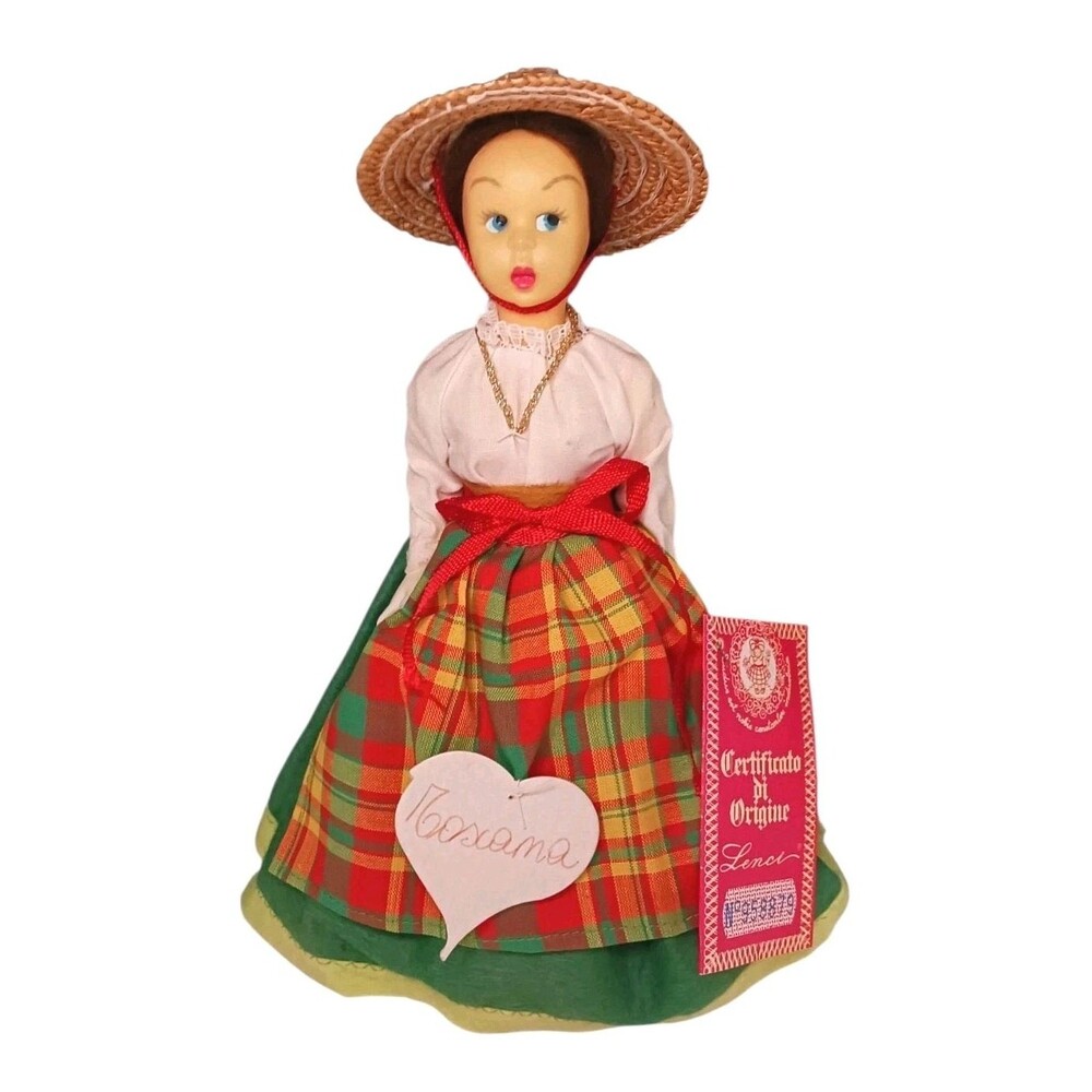 Vintage Lenci Torino Costumed Cultural Hard Plastic Doll Original Tags Italy EUC